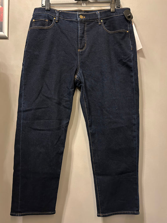 Jeans Straight By Ann Taylor In Blue Denim, Size: 14