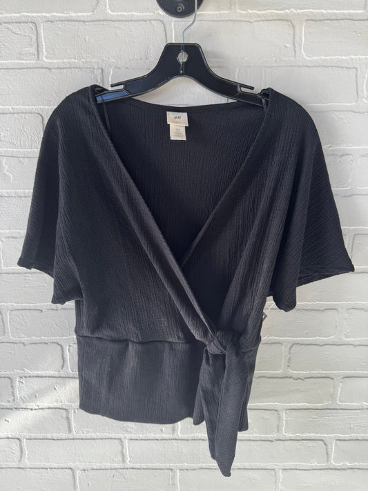 Top Short Sleeve By H&m In Black, Size: S