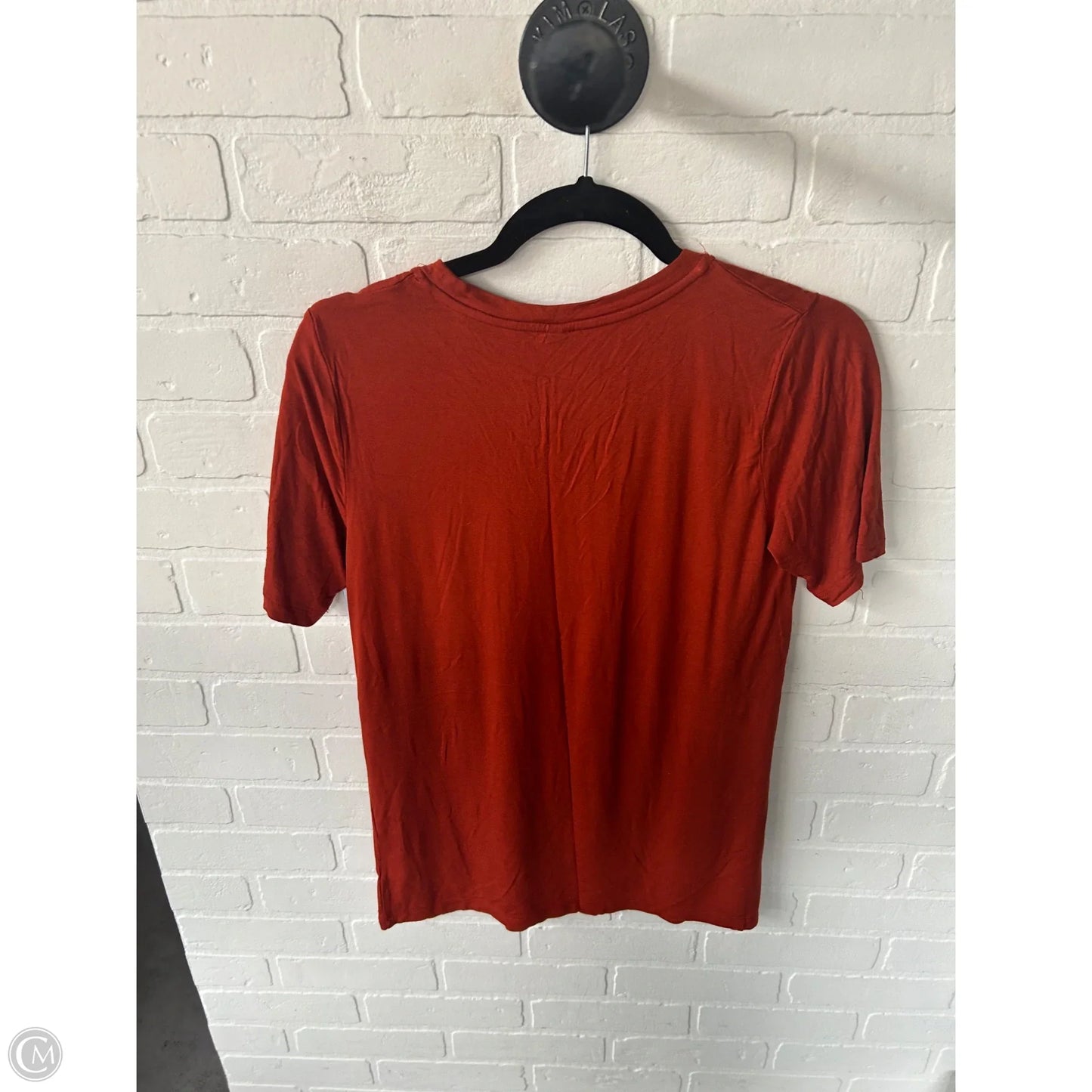 Top Short Sleeve Basic By Zenana In Orange, Size: M
