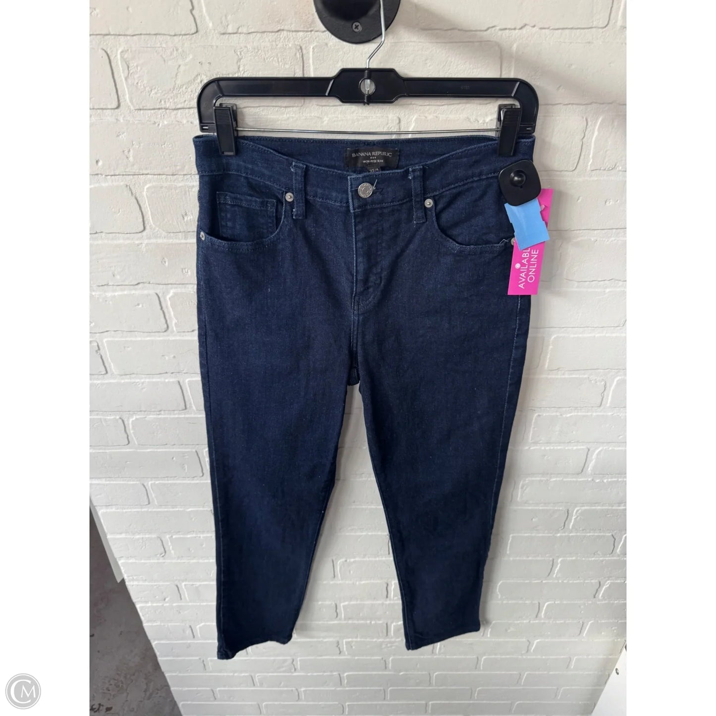 Jeans Straight By Banana Republic In Blue Denim, Size: 4
