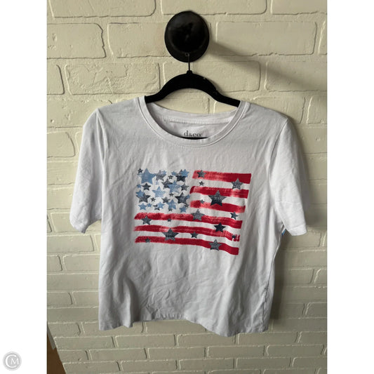 Top Short Sleeve By D&co. In Blue Red & White, Size: M