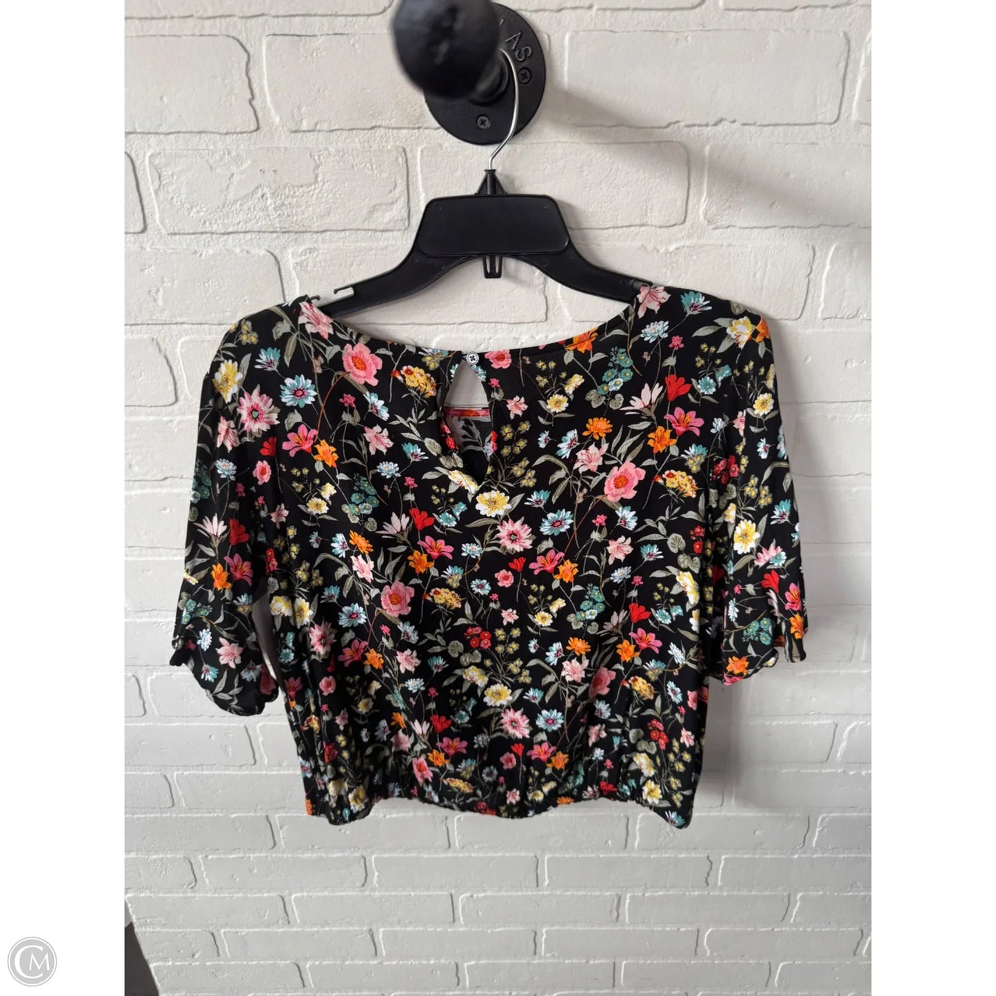 Top Short Sleeve By Loft In Black, Size: S