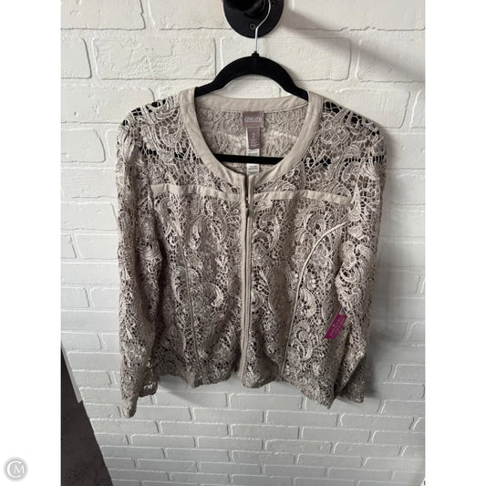 Jacket Shirt By Chicos In Tan, Size: L