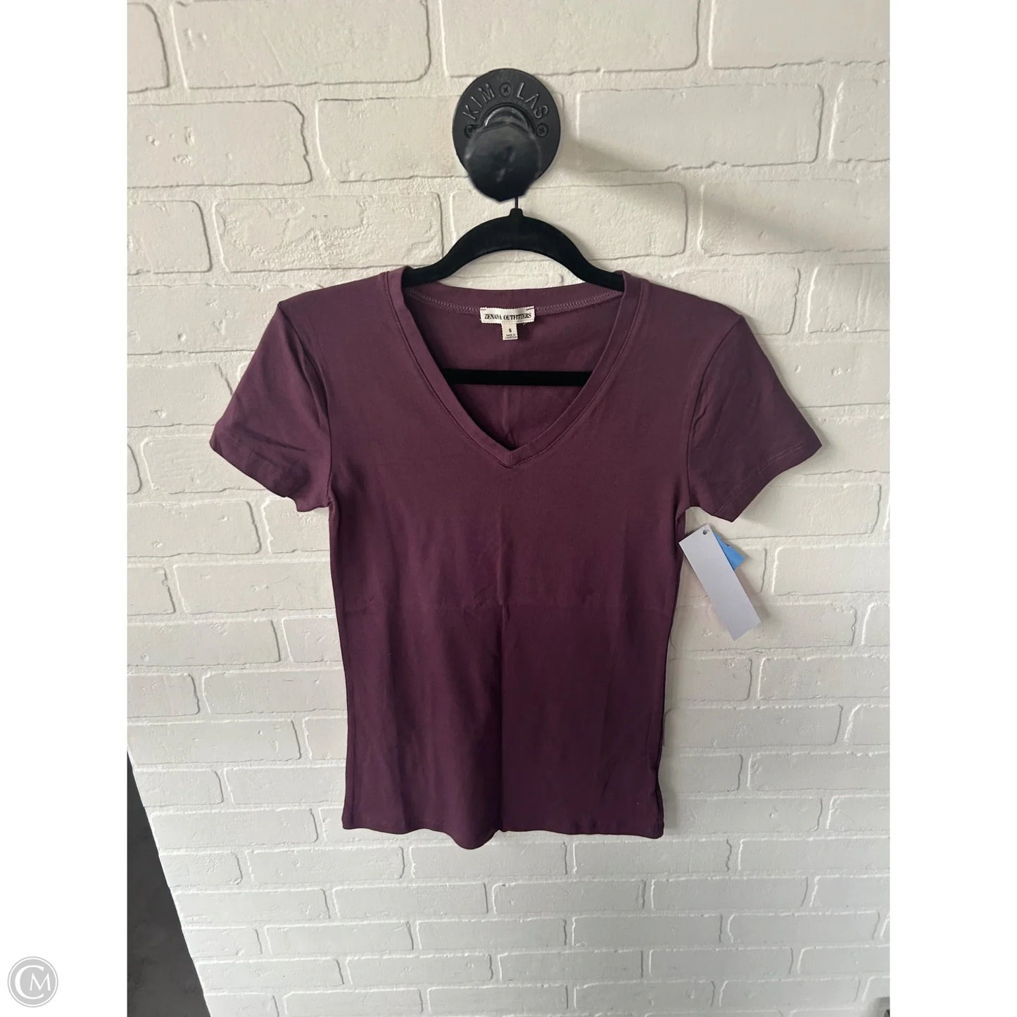 Top Short Sleeve Basic By Zenana In Purple, Size: S