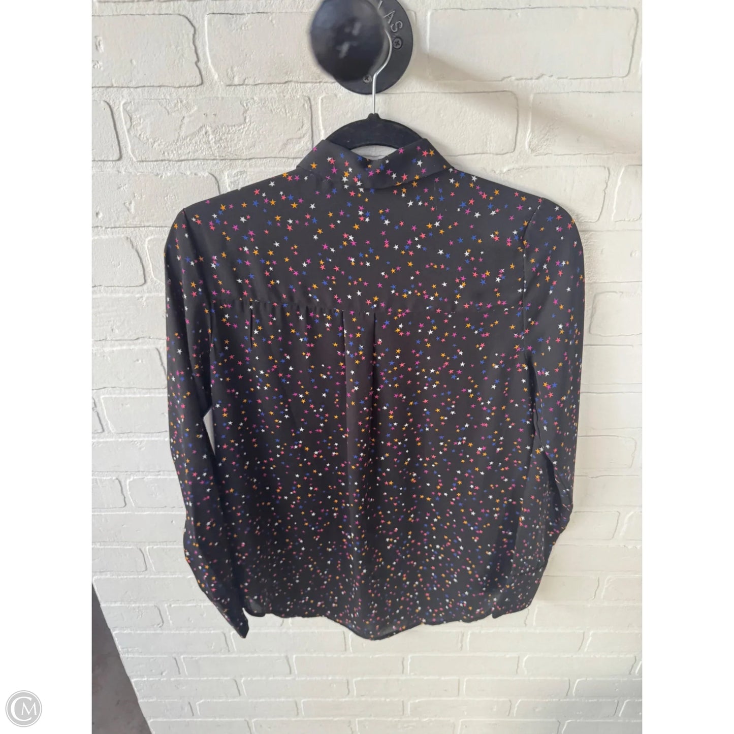 Top Long Sleeve By Popsugar In Black & Blue, Size: S