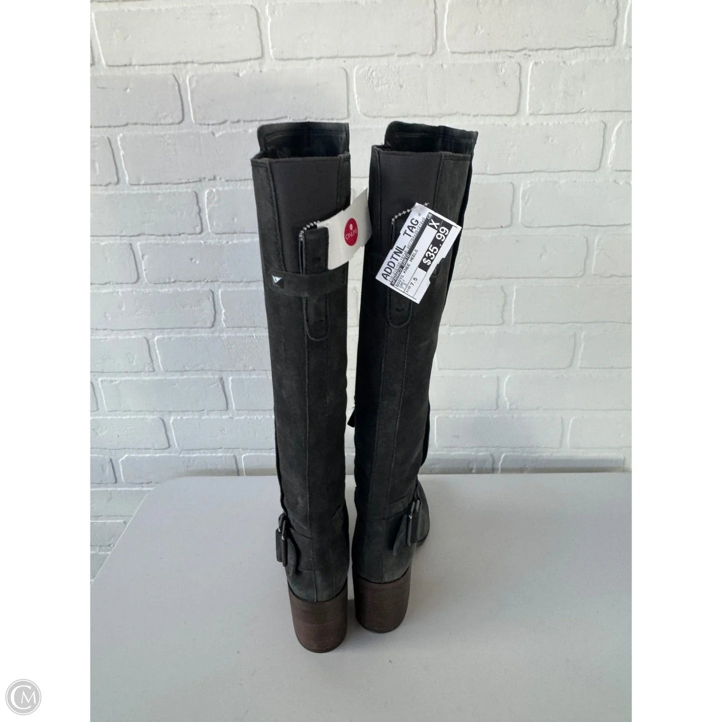 Boots Knee Heels By Franco Sarto In Grey, Size: 7.5