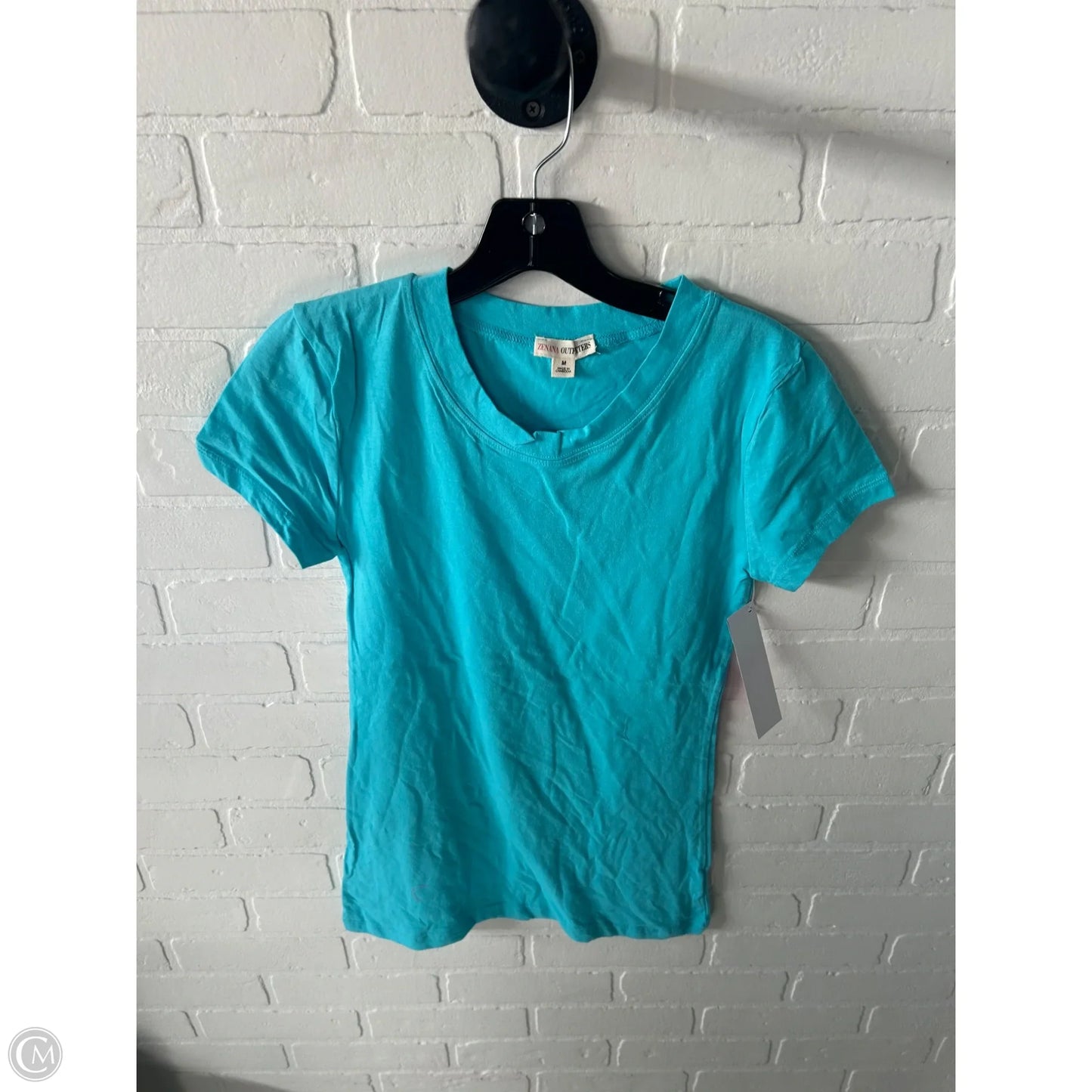 Top Short Sleeve Basic By Zenana In Blue, Size: M