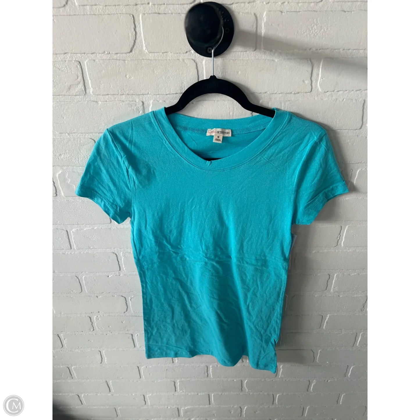 Top Short Sleeve Basic By Zenana In Blue, Size: M
