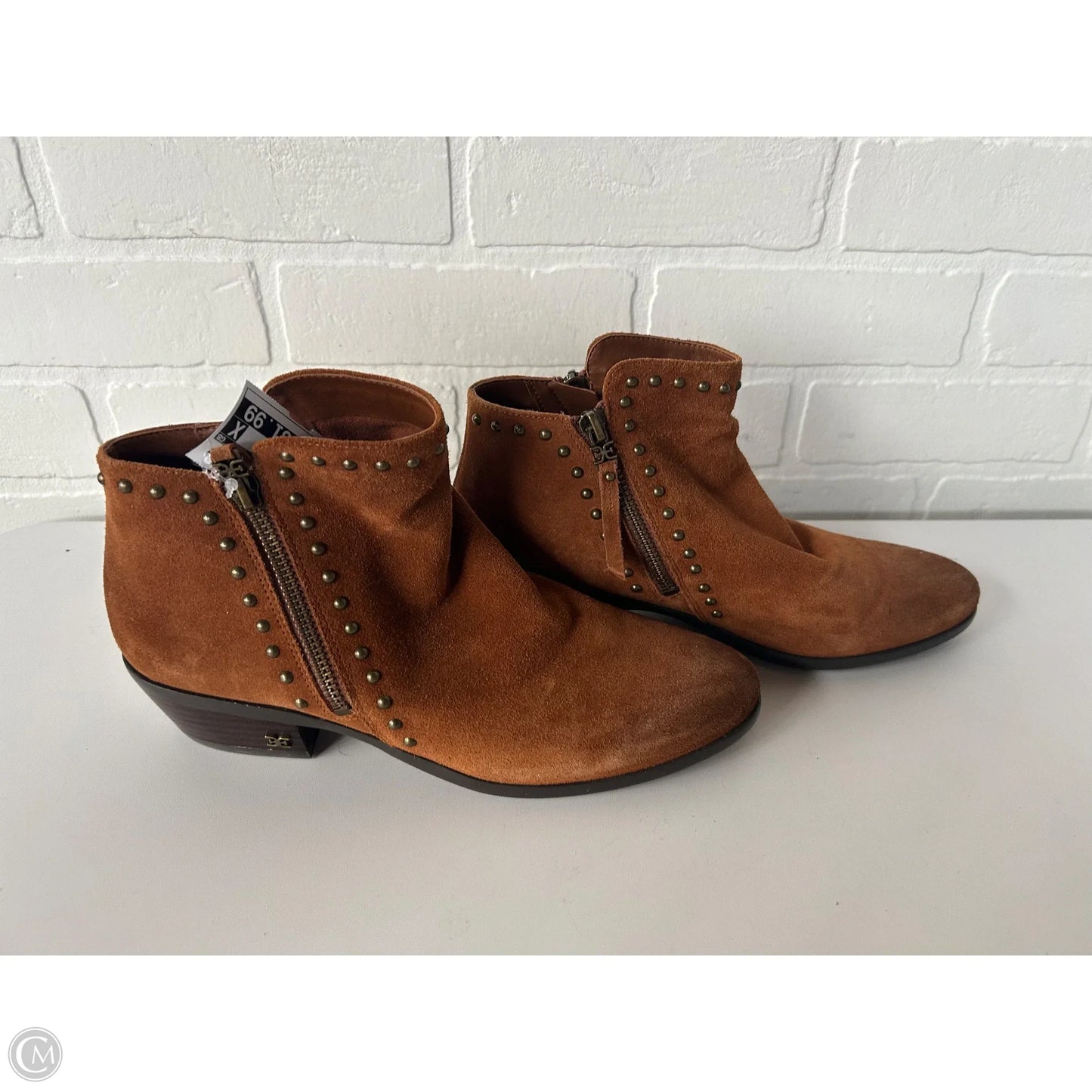 Boots Ankle Heels By Sam Edelman In Brown, Size: 8