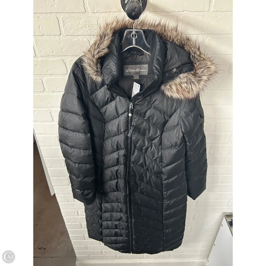 Coat Parka By Eddie Bauer In Black, Size: L