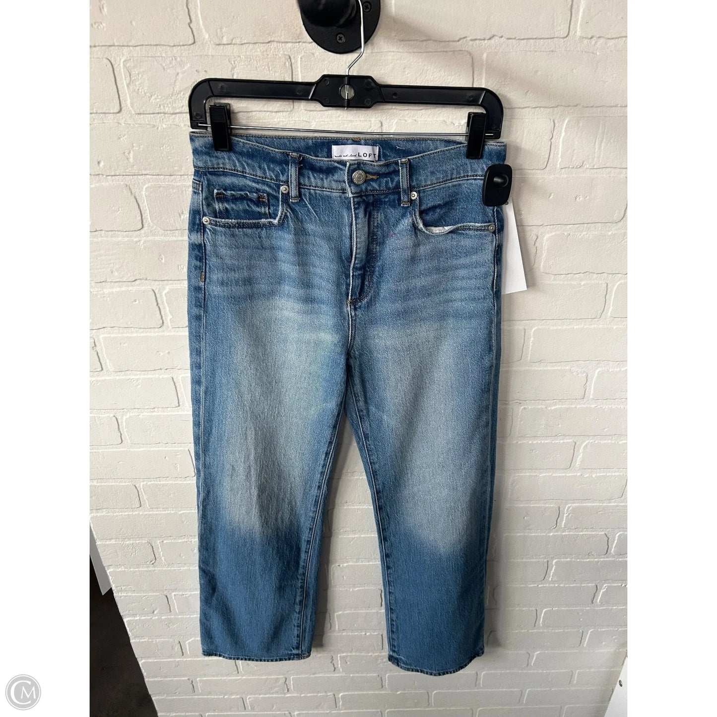 Jeans Wide Leg By Loft In Blue Denim, Size: 0p