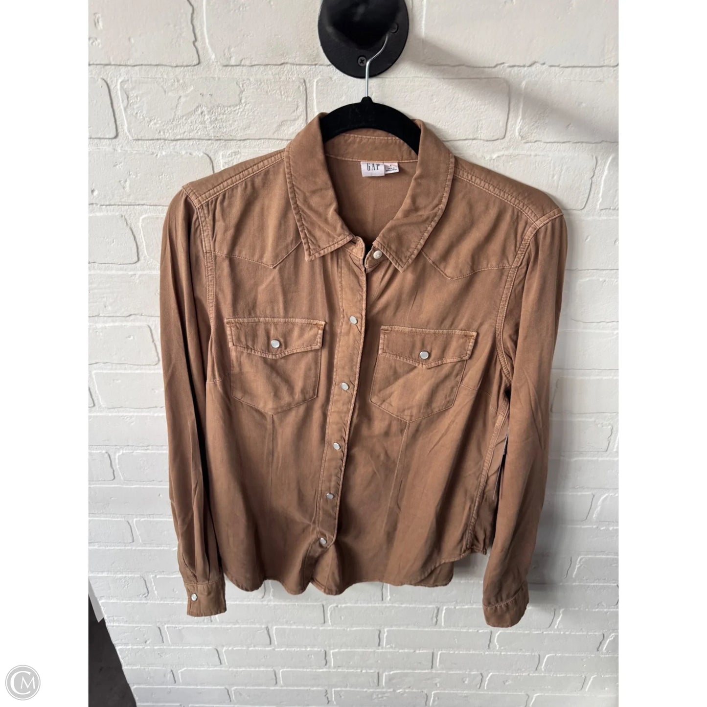 Top Long Sleeve By Gap In Brown, Size: S