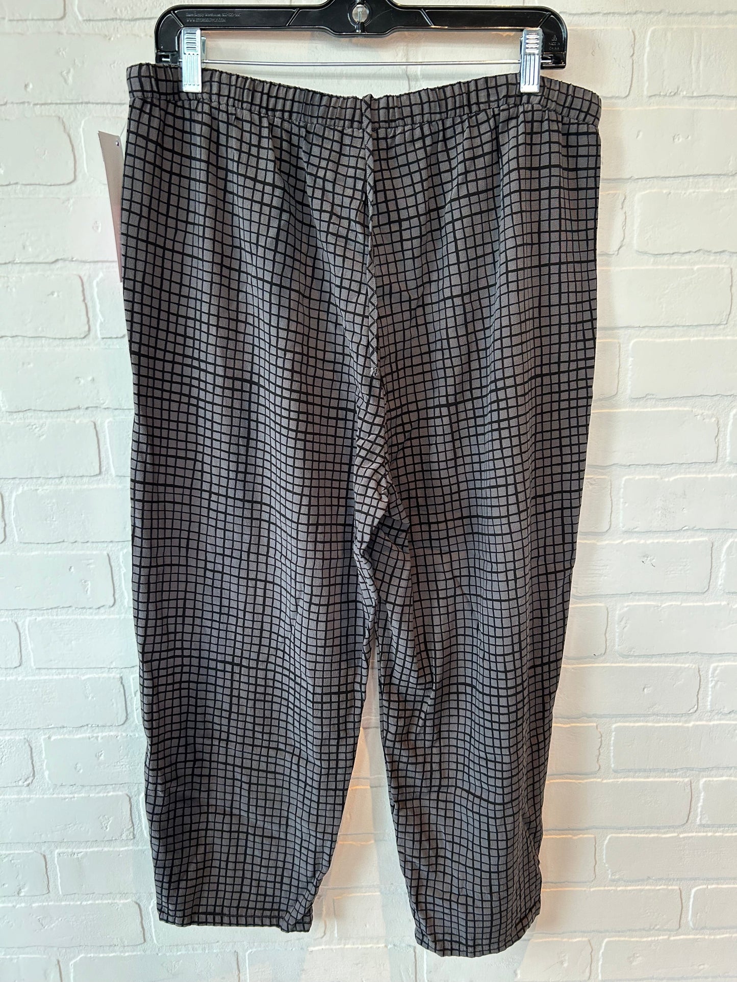 Black & Grey Pants Cropped Eileen Fisher, Size 8