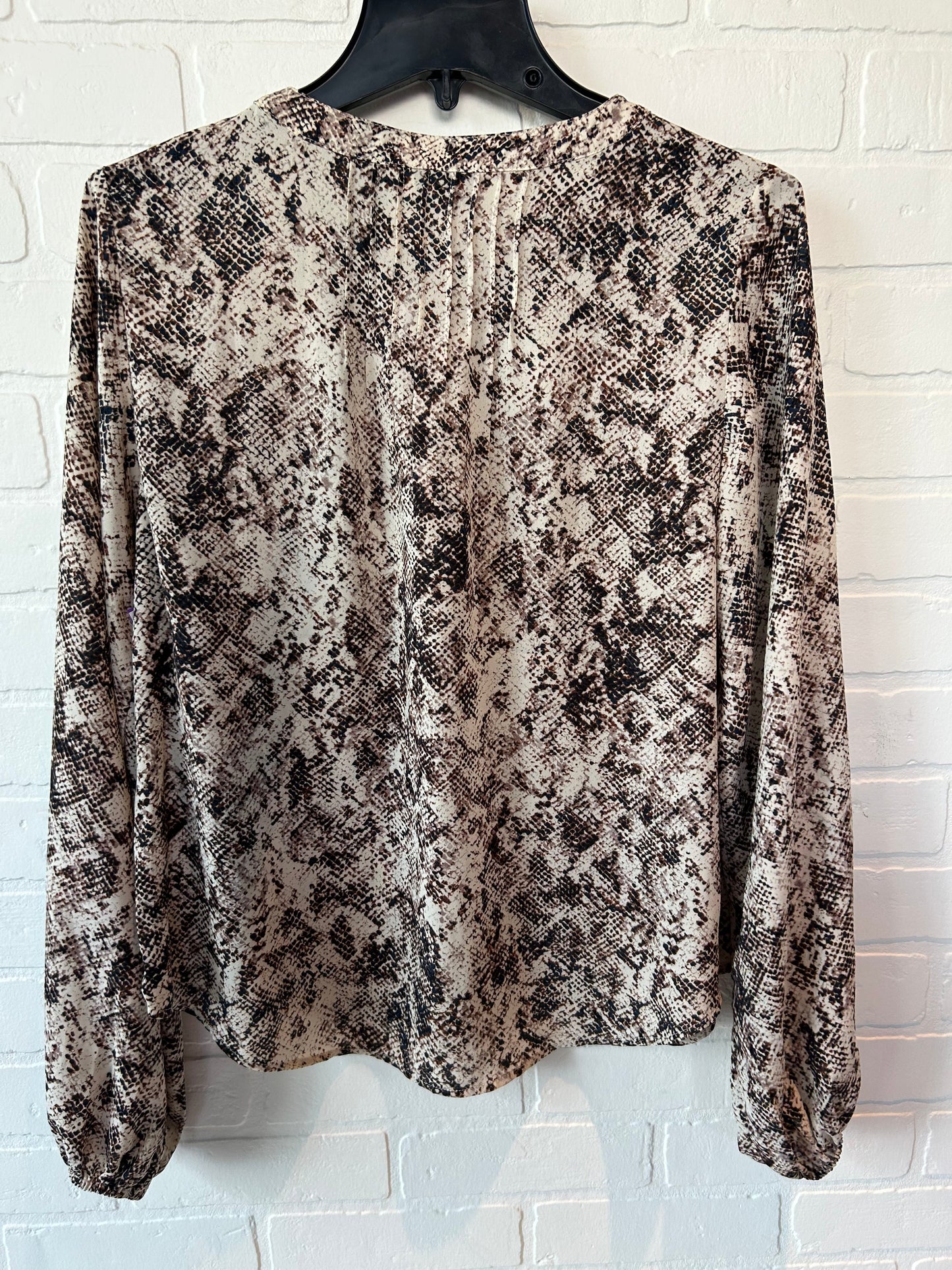 Brown & Cream Top Long Sleeve Evereve, Size M