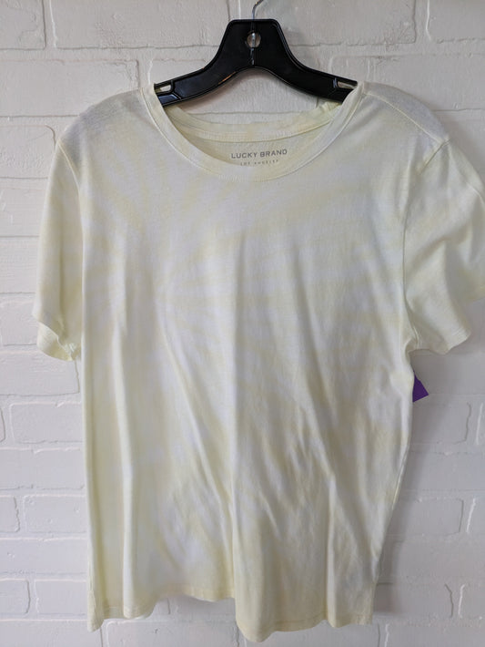 White & Yellow Top Short Sleeve Basic Lucky Brand, Size L