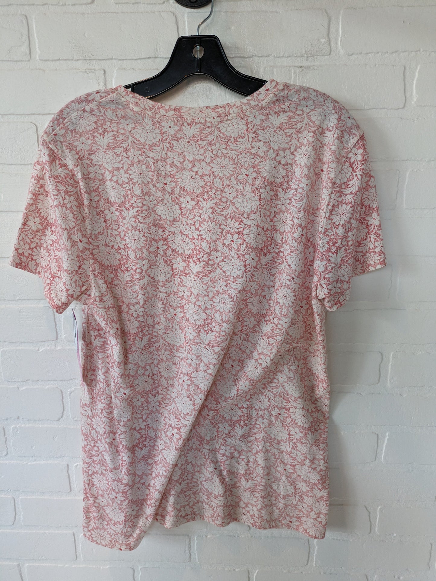 Cream & Red Top Short Sleeve Basic Lucky Brand, Size L