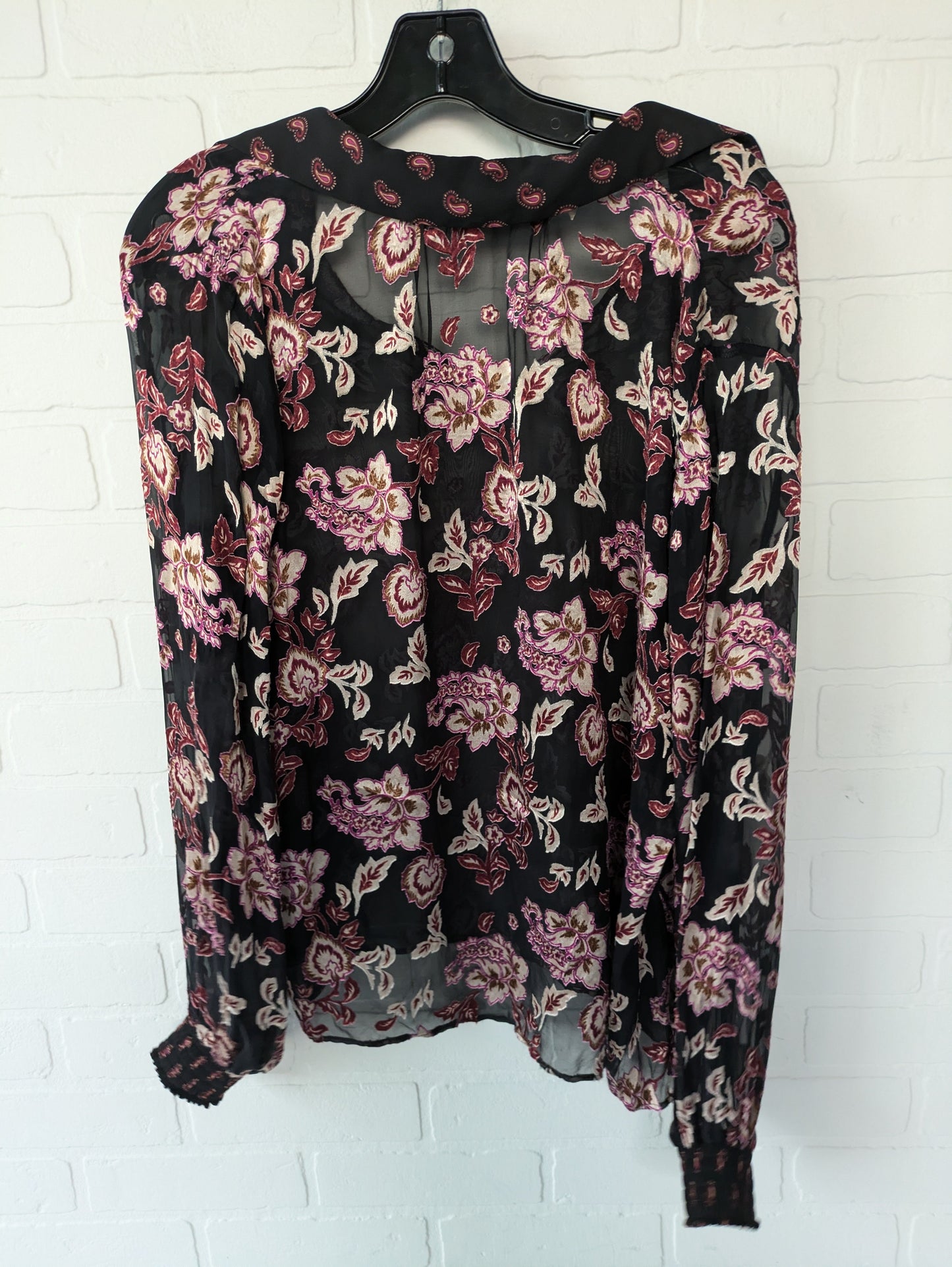 Floral Print Top Long Sleeve White House Black Market, Size S