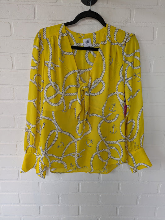 Yellow Top Long Sleeve Cabi, Size S