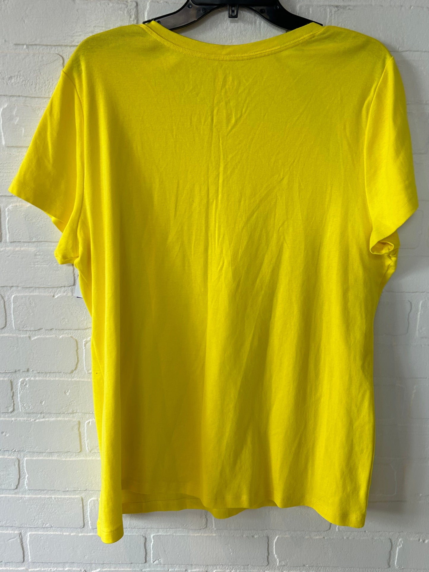 Yellow Top Short Sleeve Basic St Johns Bay, Size 2x