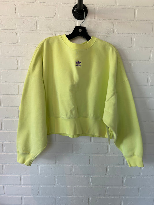 Yellow Athletic Sweatshirt Crewneck Adidas, Size Xs