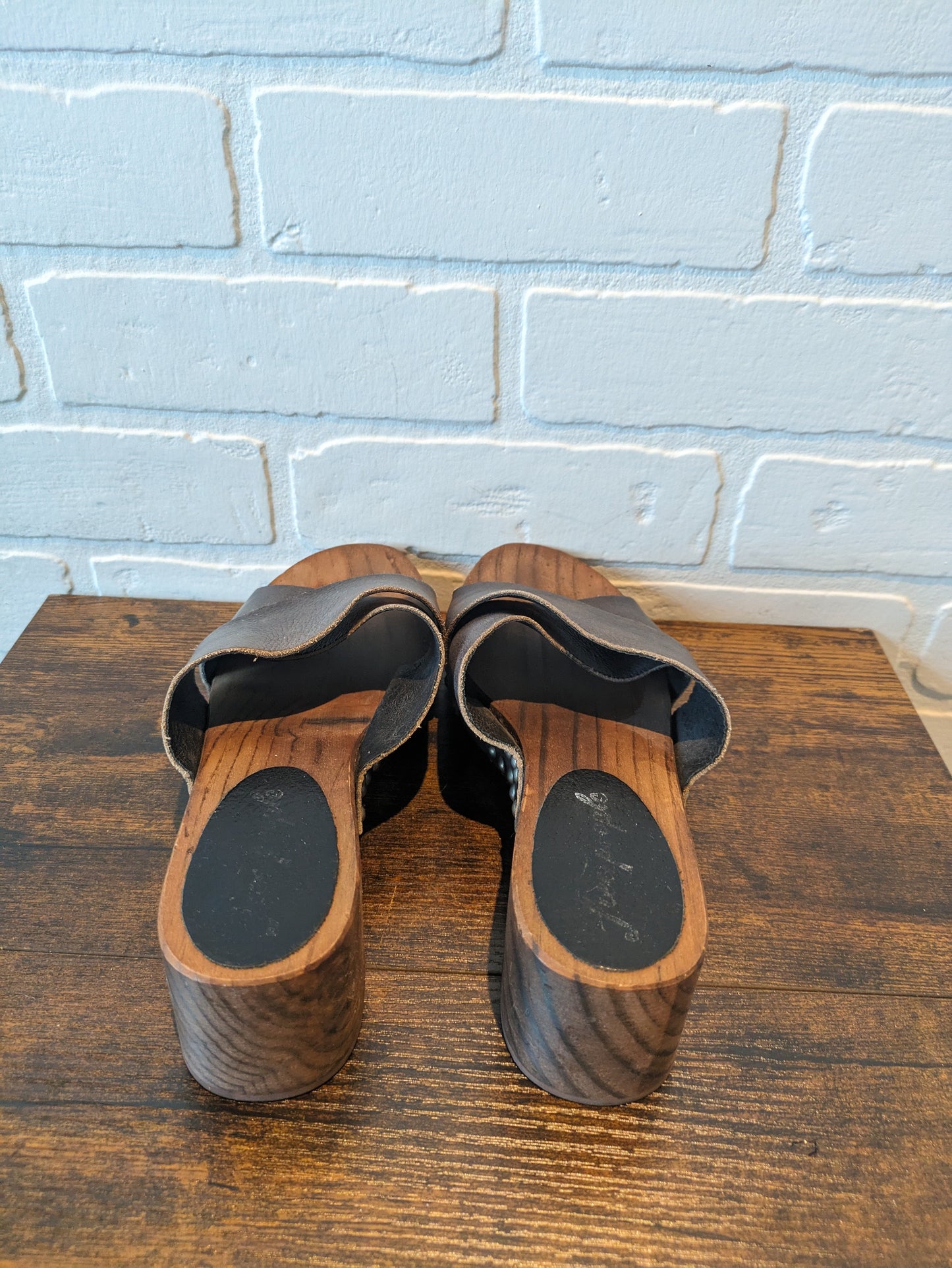 Brown Sandals Heels Block Free People, Size 7.5