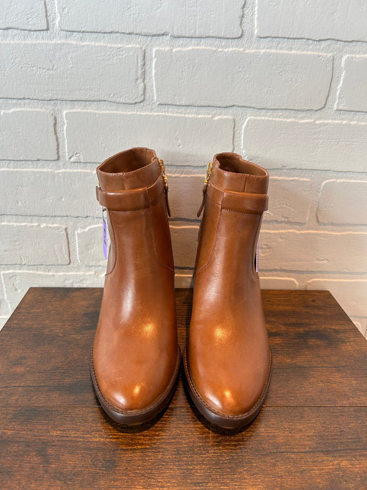 Brown Boots Ankle Heels Lauren By Ralph Lauren, Size 6.5