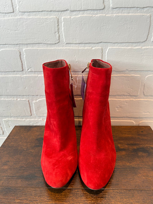Red Boots Ankle Heels Louise Et Cie, Size 6.5