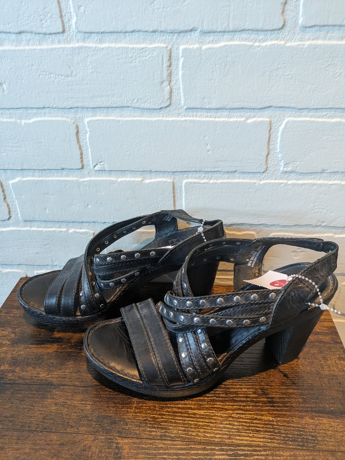 Black Sandals Heels Block Born, Size 8