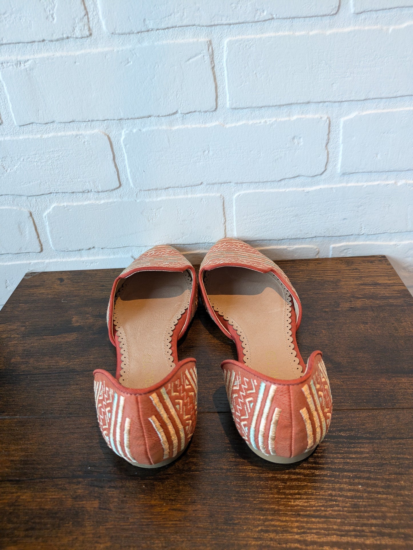 Orange Shoes Flats Restricted, Size 6.5