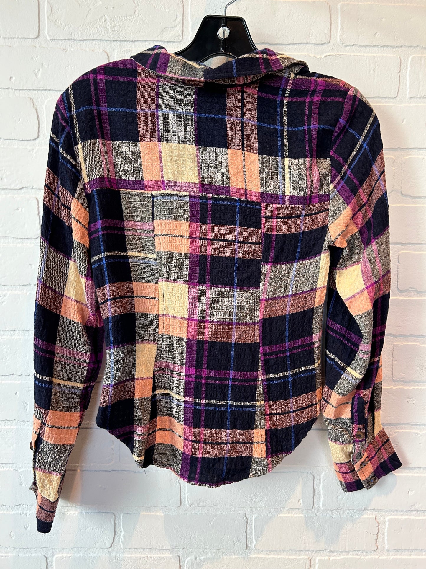 Plaid Pattern Top Long Sleeve Pilcro, Size Xxs