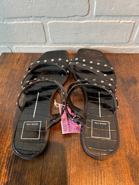 Black & Silver Sandals Flats Dolce Vita, Size 8.5