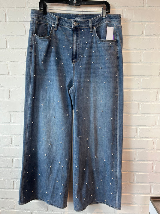 Blue Denim Jeans Wide Leg Chicos, Size 16