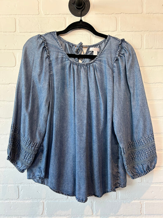 Blue Denim Top Long Sleeve Lc Lauren Conrad, Size M