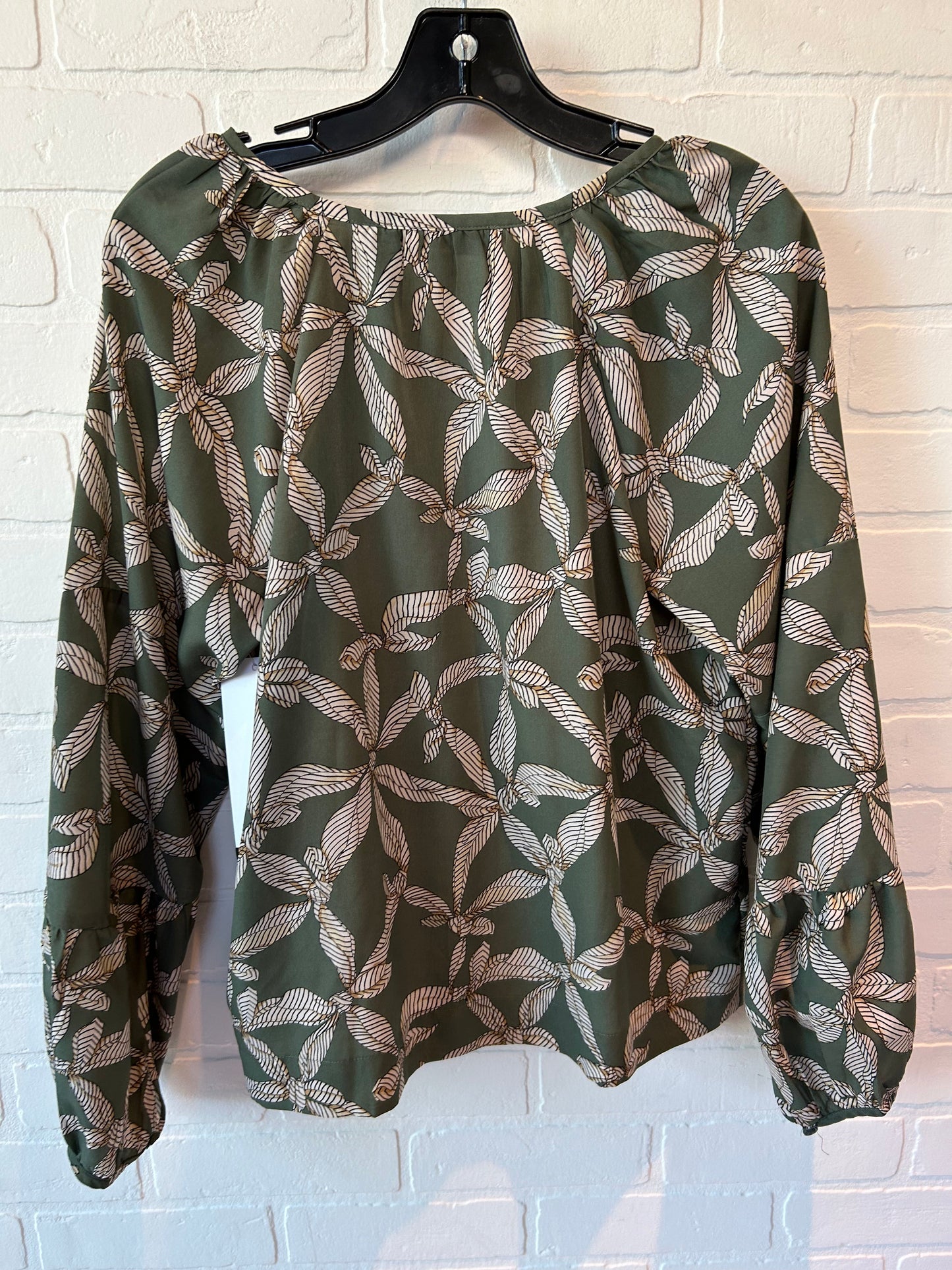 Green Top Long Sleeve Loft, Size S