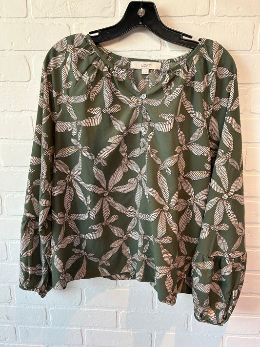 Green Top Long Sleeve Loft, Size S