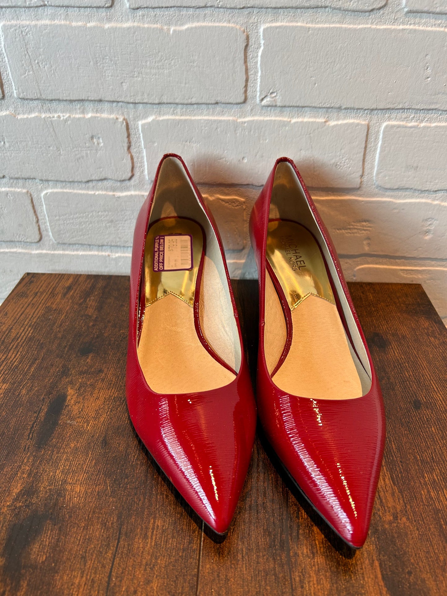 Red Shoes Heels Stiletto Michael By Michael Kors, Size 9.5