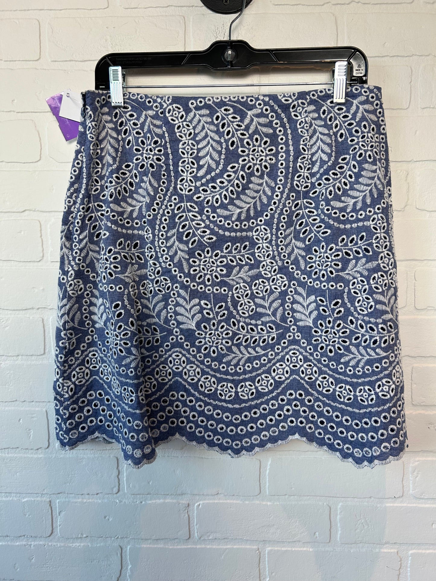Blue & White Skirt Mini & Short Loft, Size 8