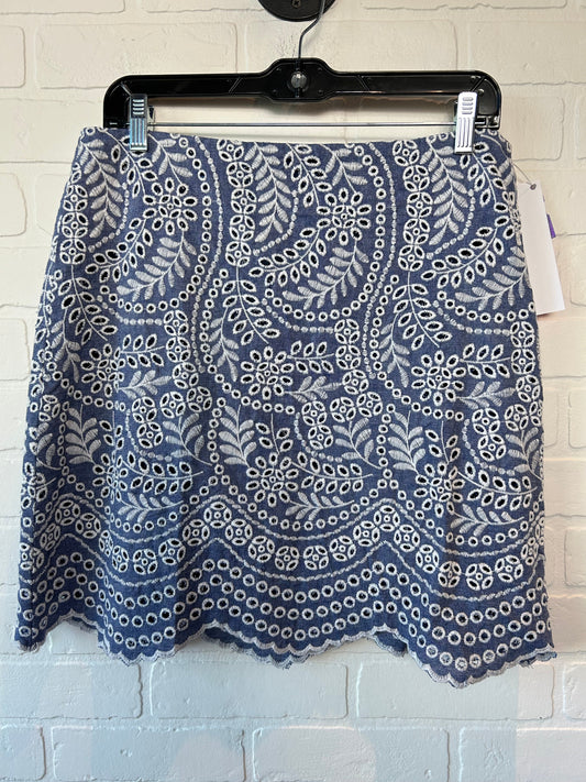 Blue & White Skirt Mini & Short Loft, Size 8