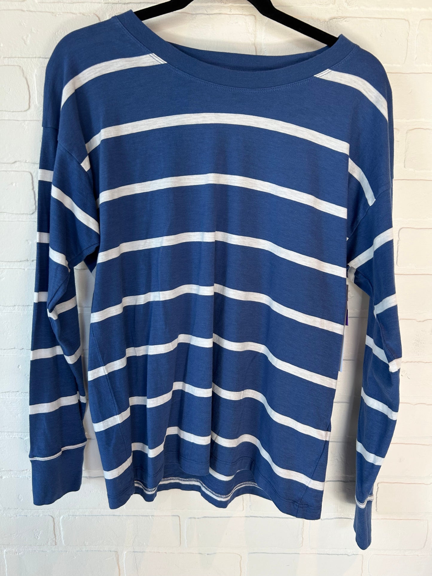 Blue & White Top Long Sleeve J. Crew, Size M