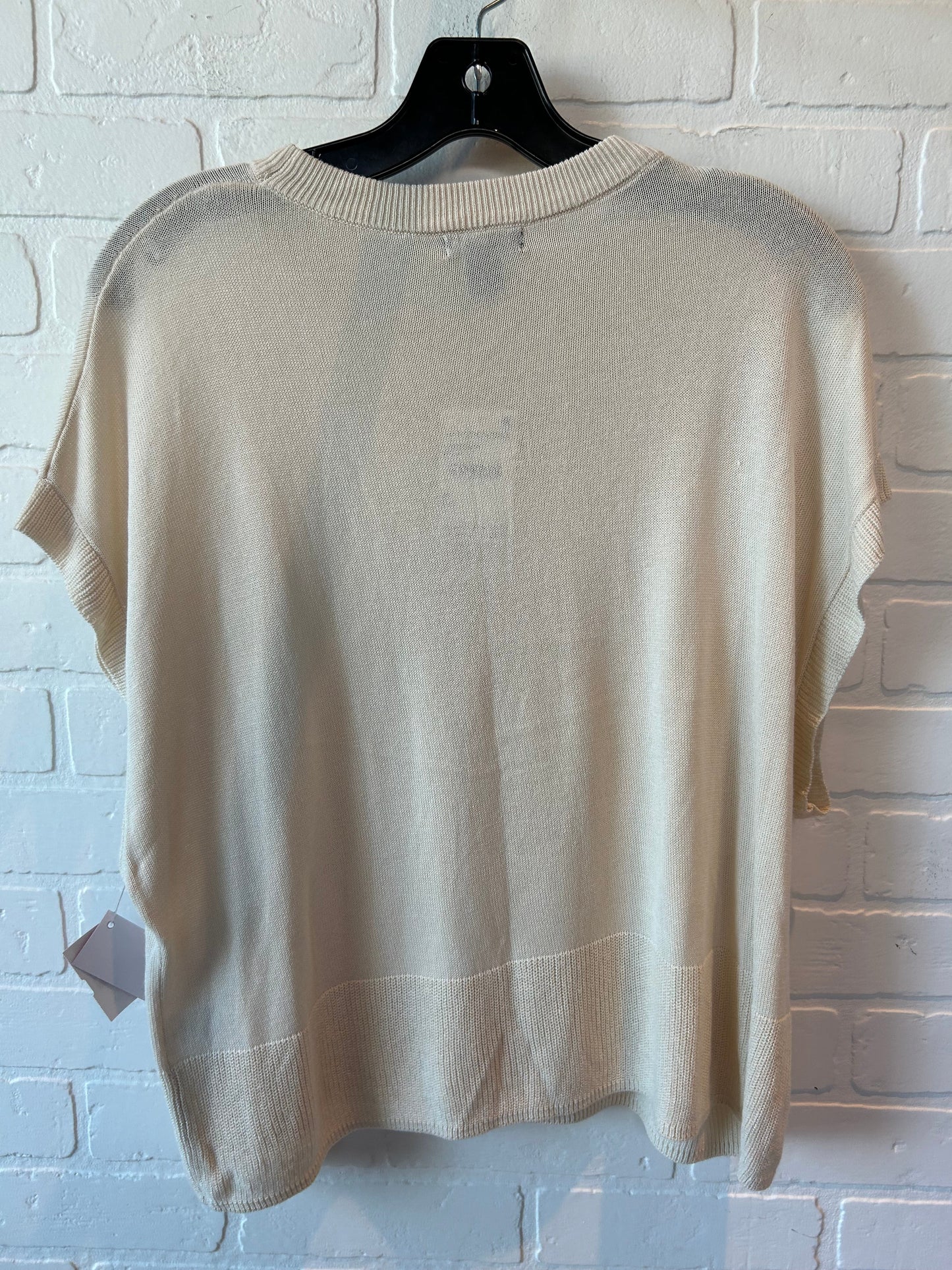 Cream Sweater Short Sleeve Halogen, Size 0