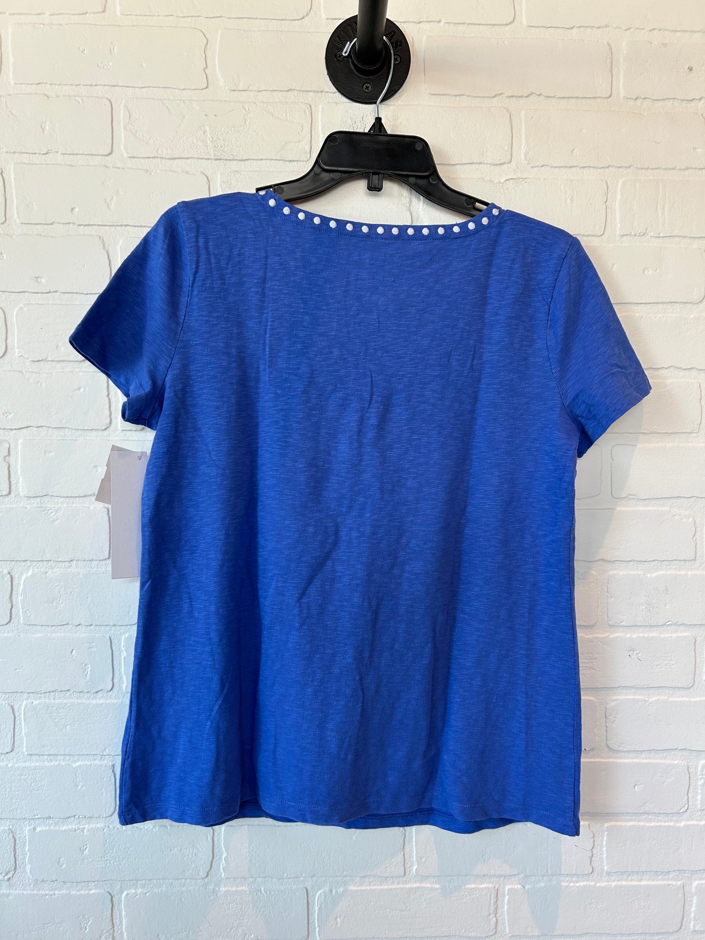 Blue & White Top Short Sleeve Basic Talbots, Size M