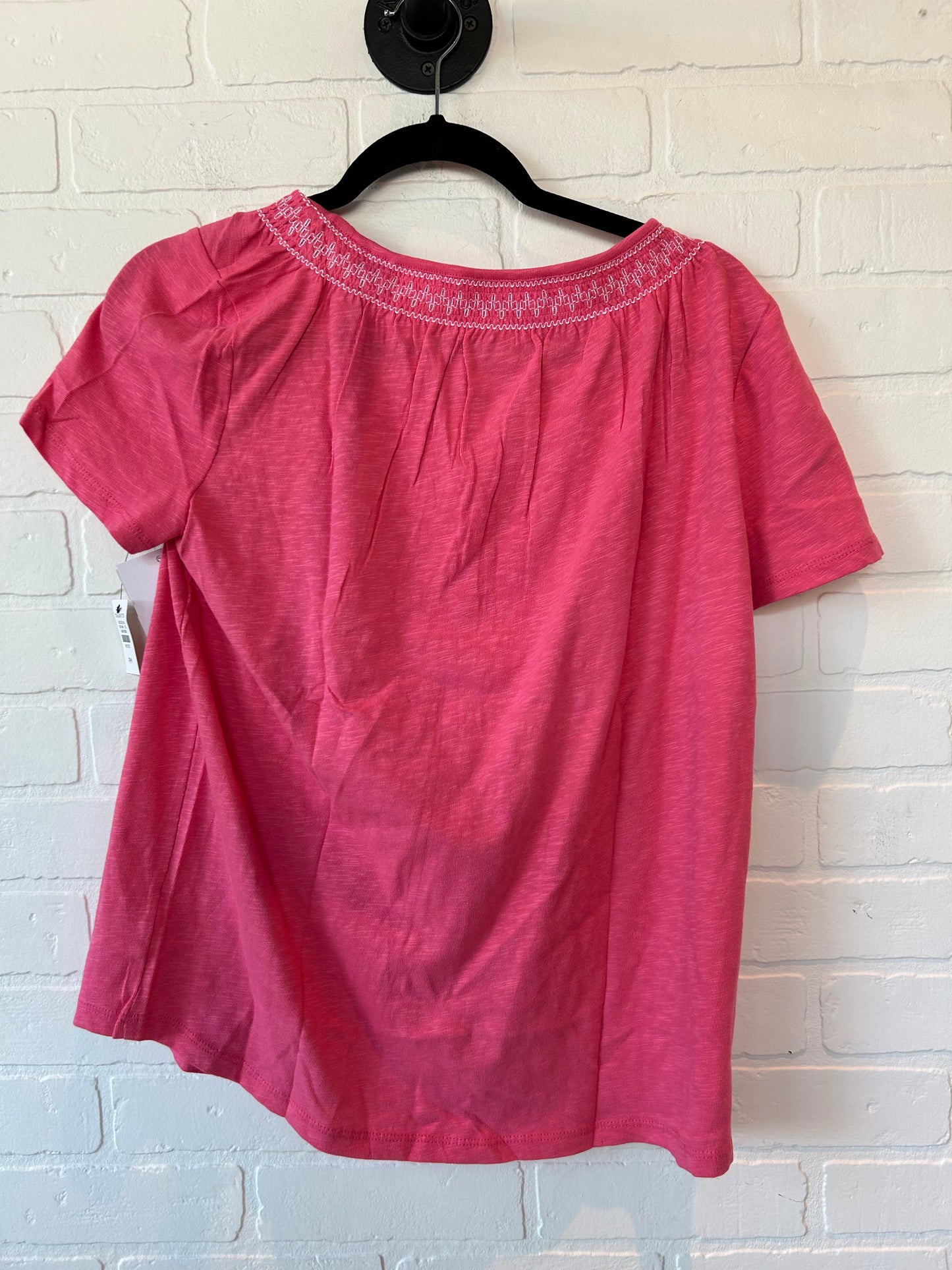 Pink & White Top Short Sleeve Basic Talbots, Size M