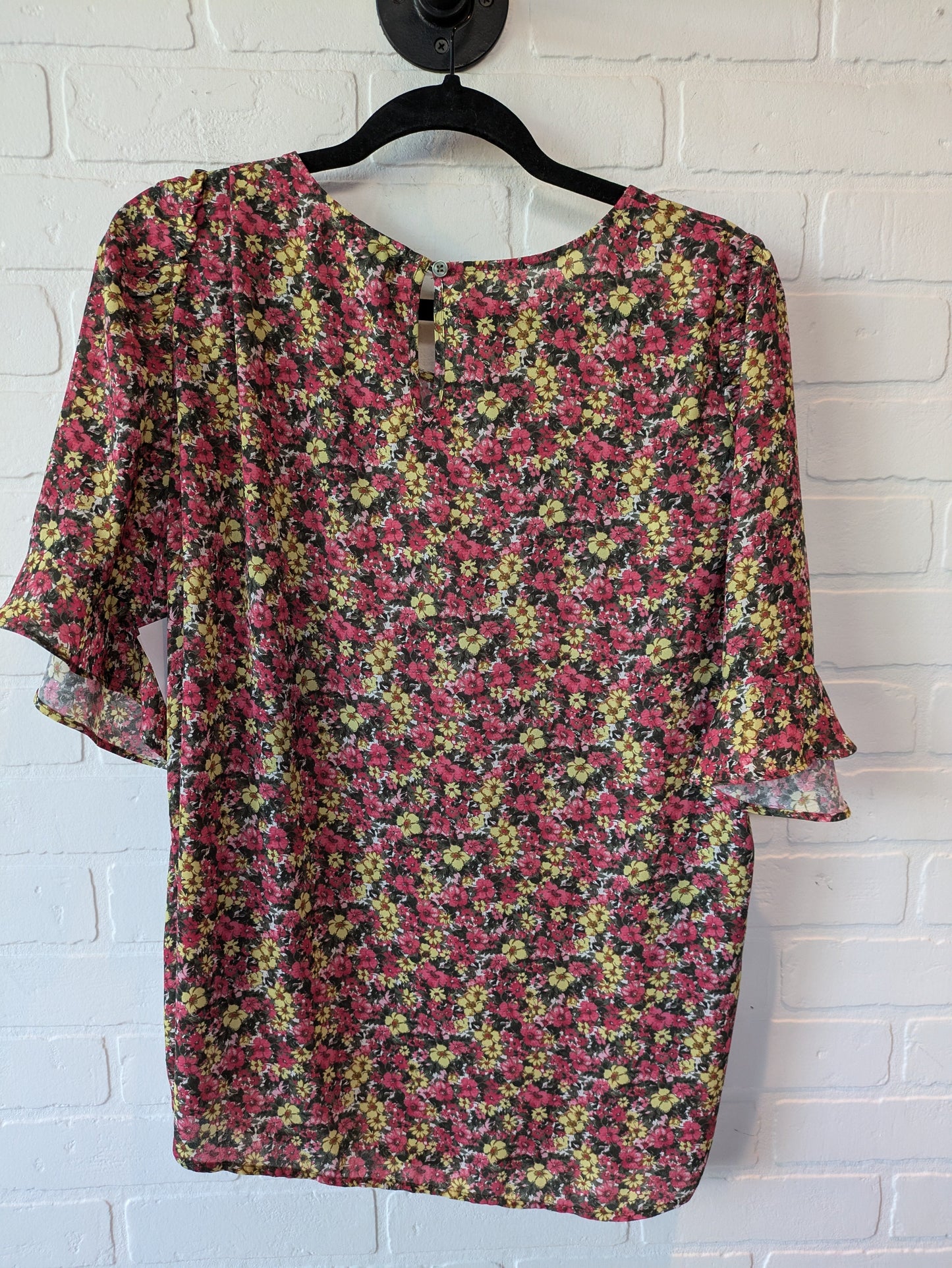 Pink & Yellow Top Short Sleeve Pleione, Size Xl