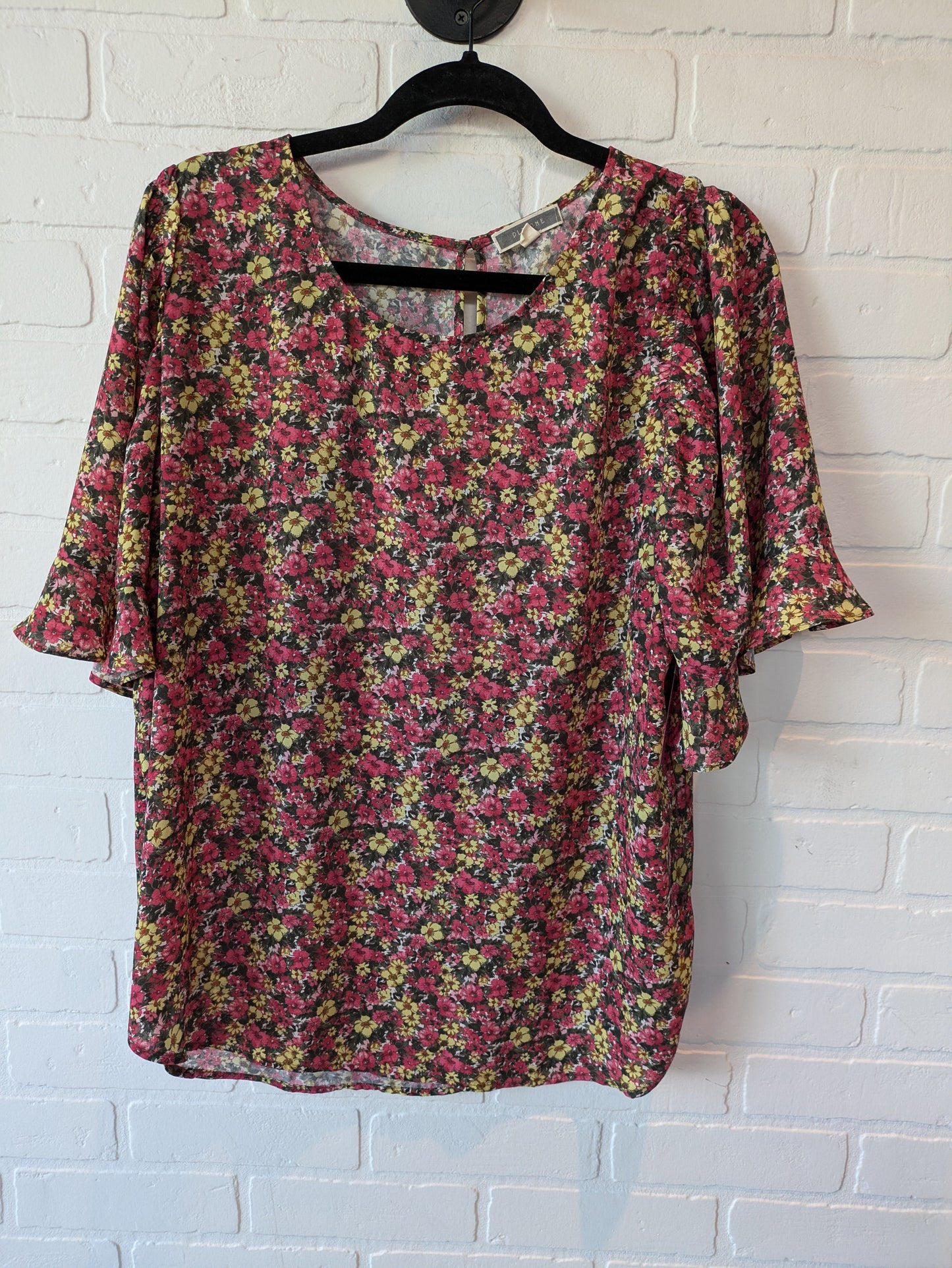 Pink & Yellow Top Short Sleeve Pleione, Size Xl