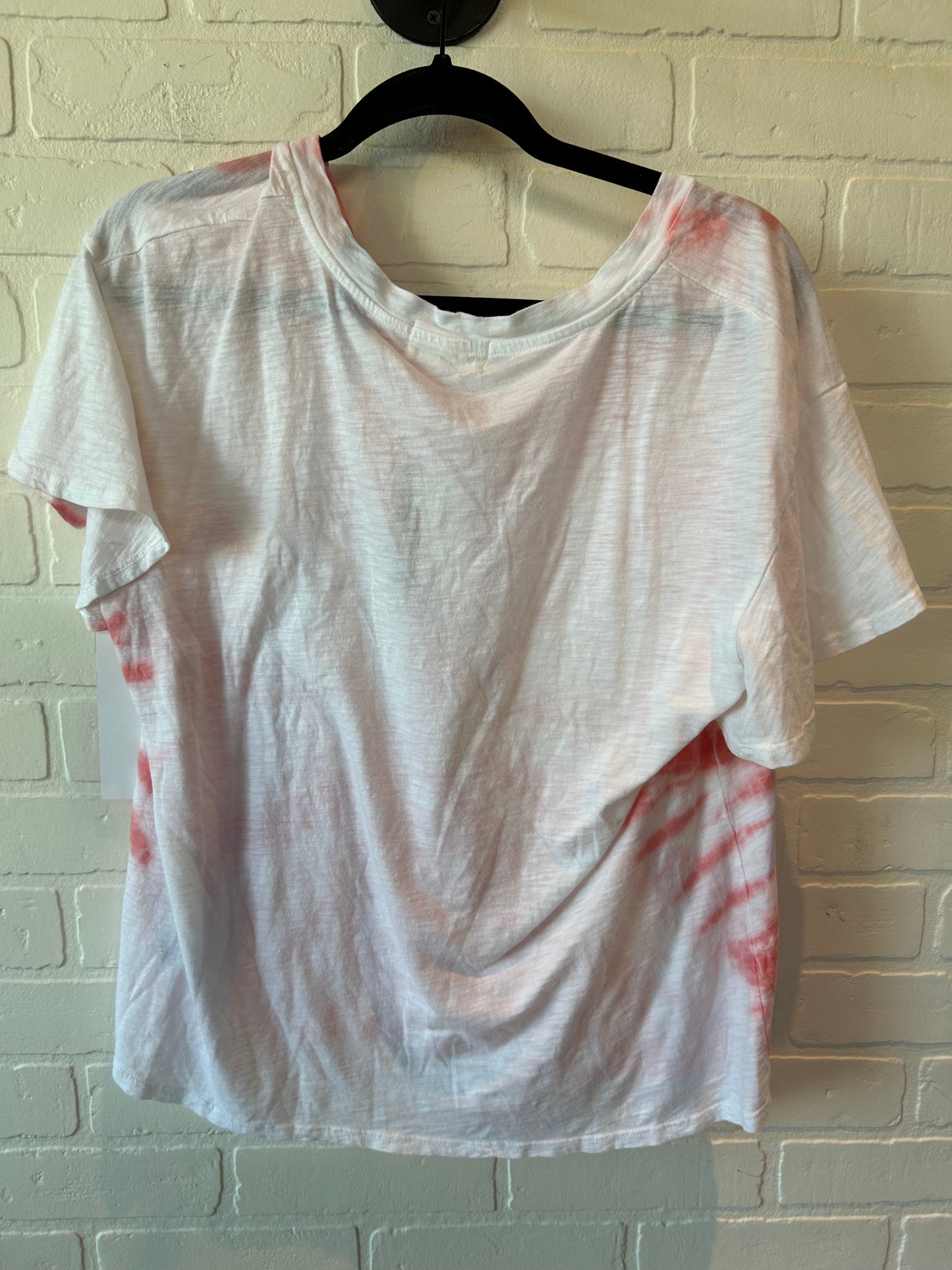 Orange & White Top Short Sleeve Basic T.la, Size M