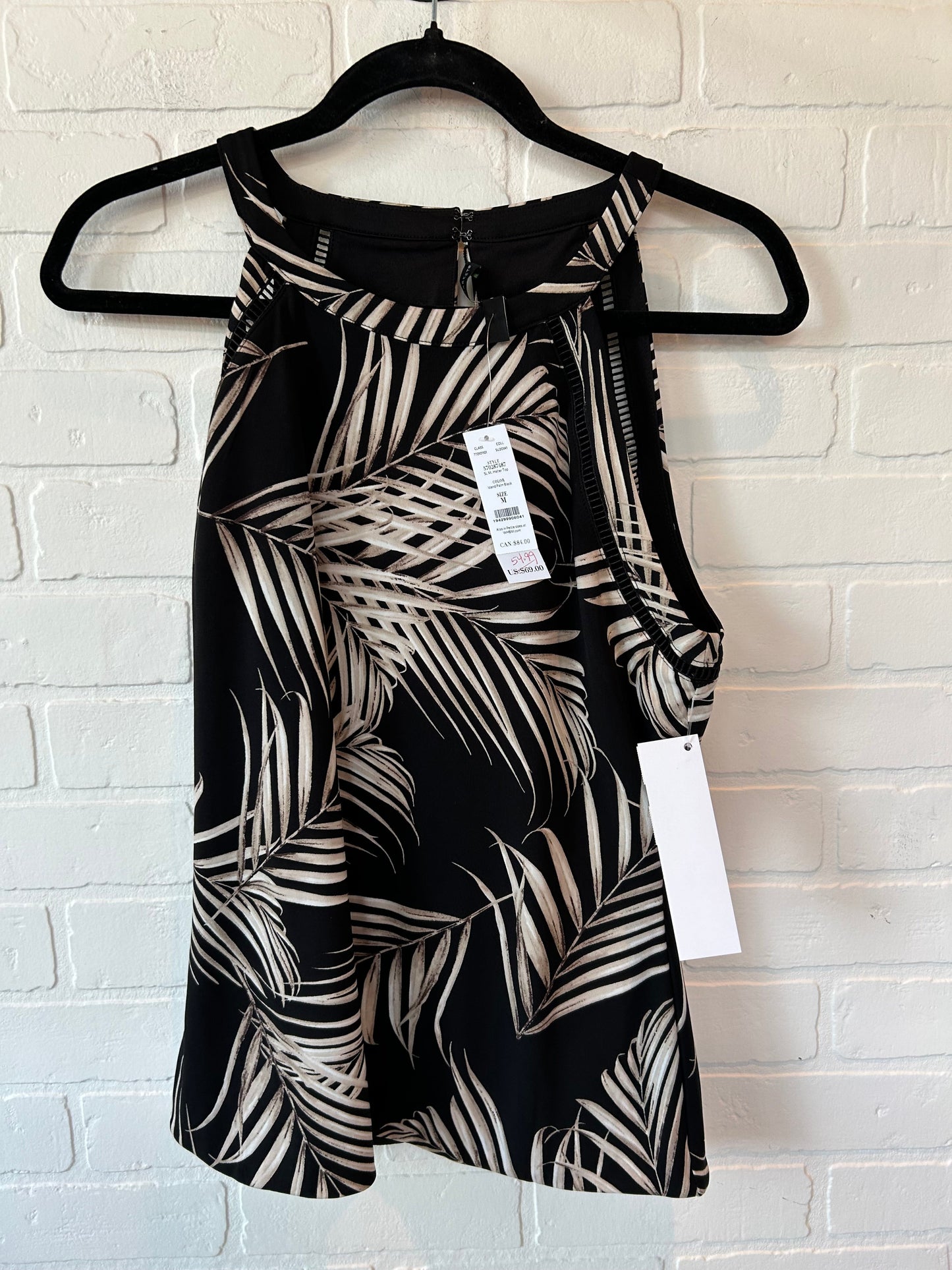 Black & Cream Top Sleeveless White House Black Market, Size M