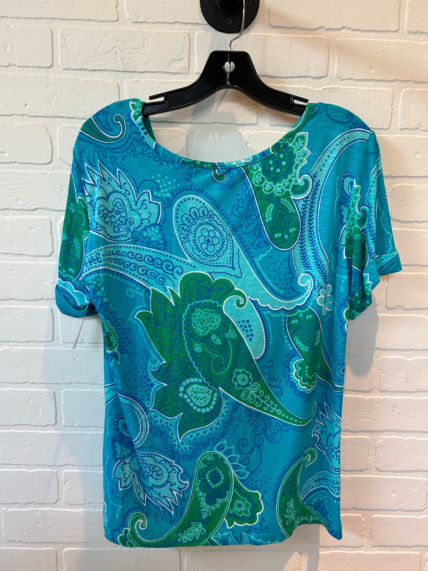 Blue & Green Top Short Sleeve Tory Richard, Size S