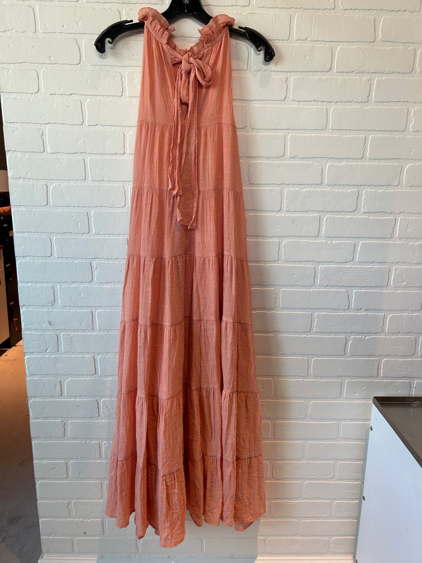 Orange Dress Casual Maxi Entro, Size L