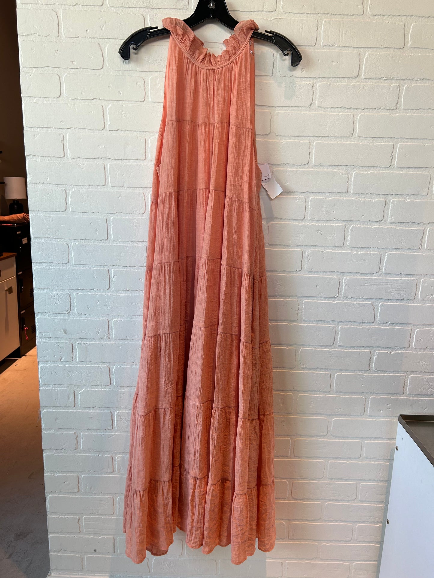 Orange Dress Casual Maxi Entro, Size L