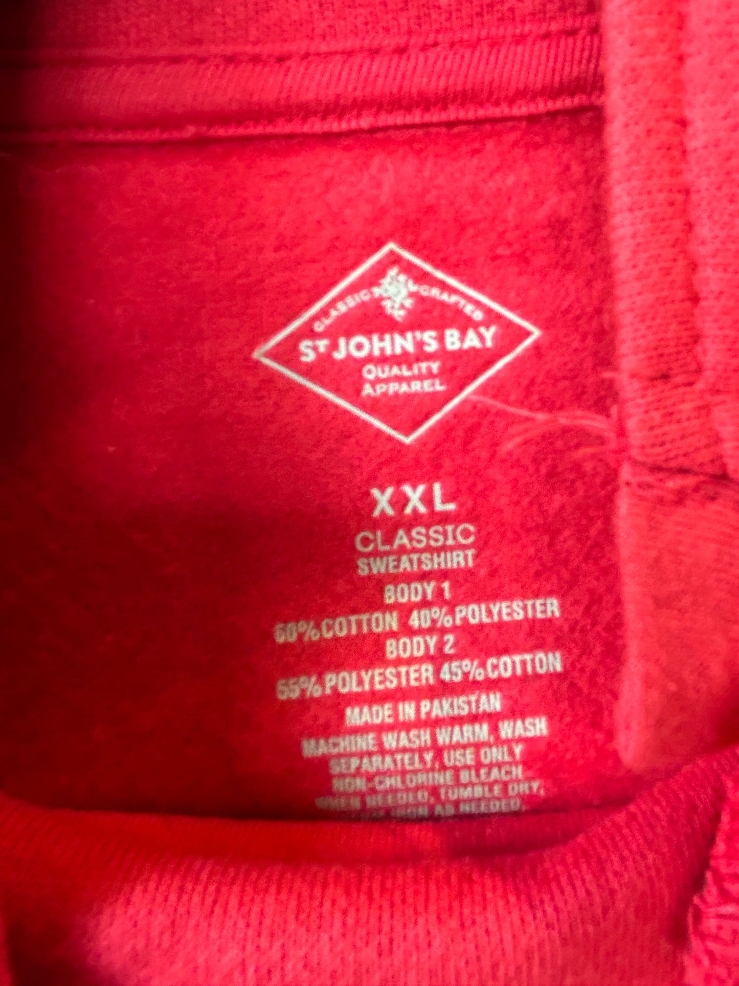 Red Sweatshirt Collar St Johns Bay, Size Xxl